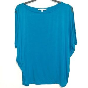 Trina Turk Dolman Sleeve Turquoise Top Small